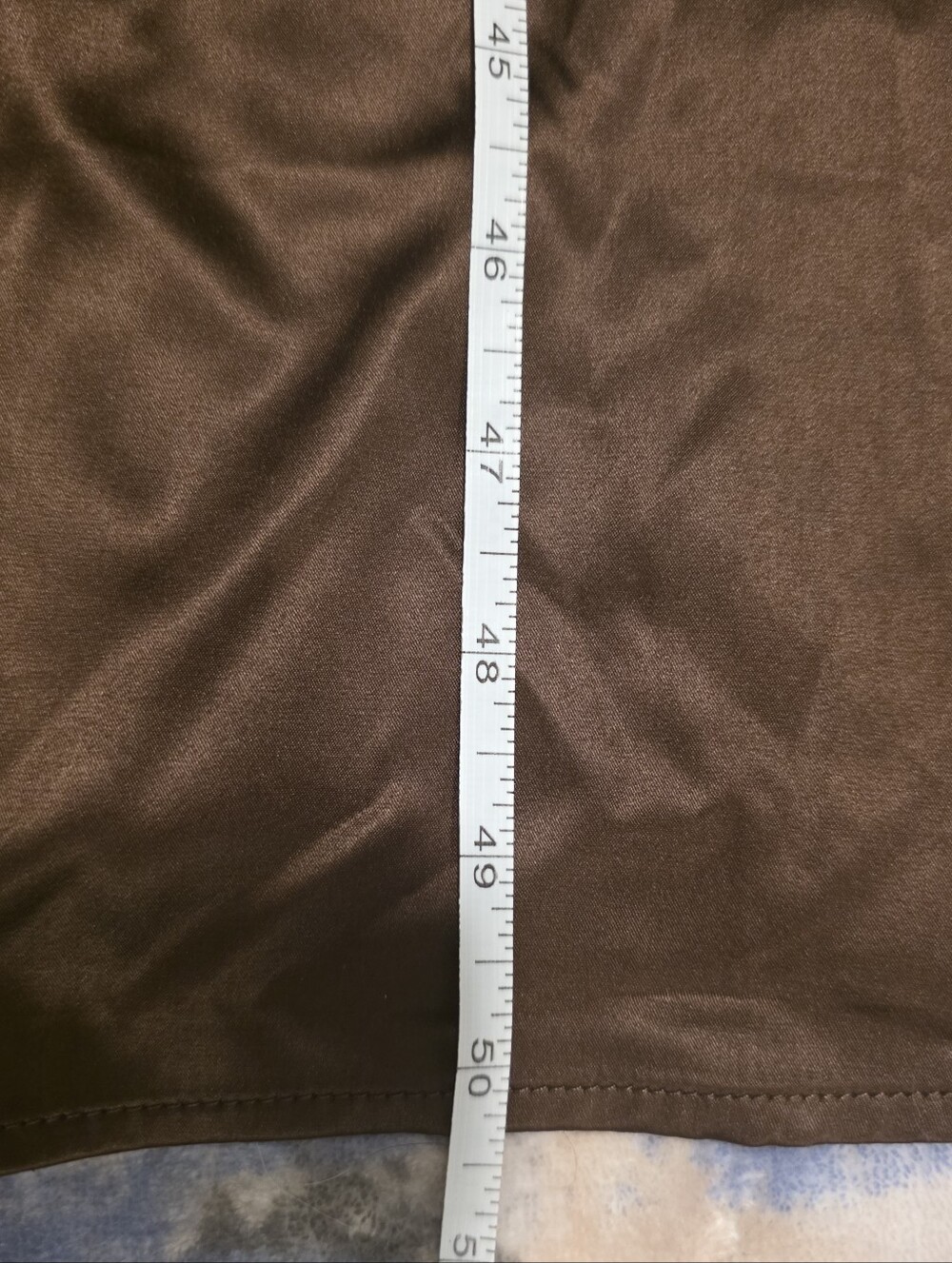 Cherley Chocolate Satin Asymmetrical High-Neck Midi Dress - Picture 7 of 9